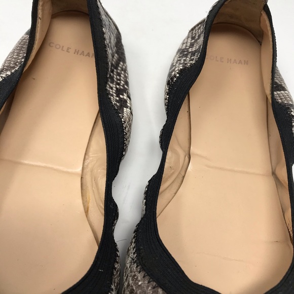 Cole Haan Ballet Flats Snakeskin Elastic Pattern - Picture 5 of 12